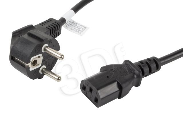 Power cable CEE 7/7 - IEC 320 C13  VDE 1.8M black kabelis datoram
