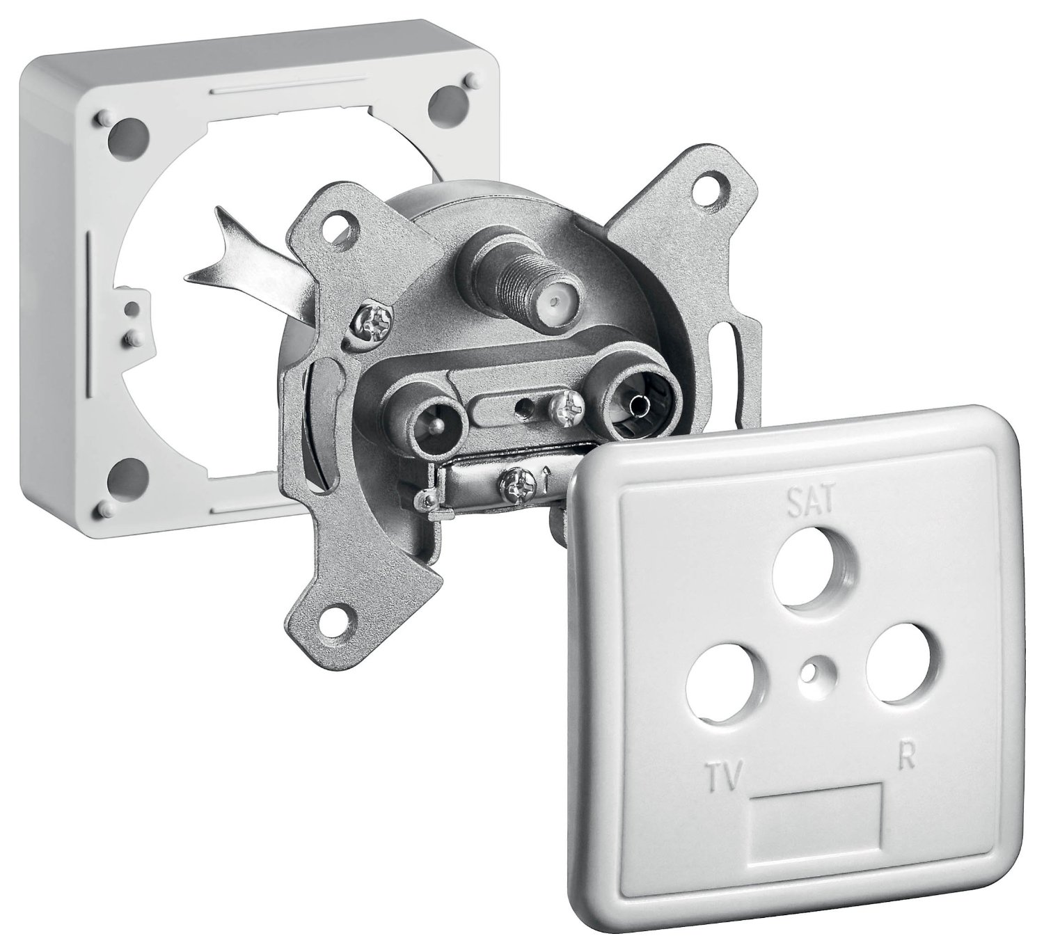 goobay 3-hole antennas tin AP - 1dB Engraving / Terminal Socket, DC pass TV aksesuāri