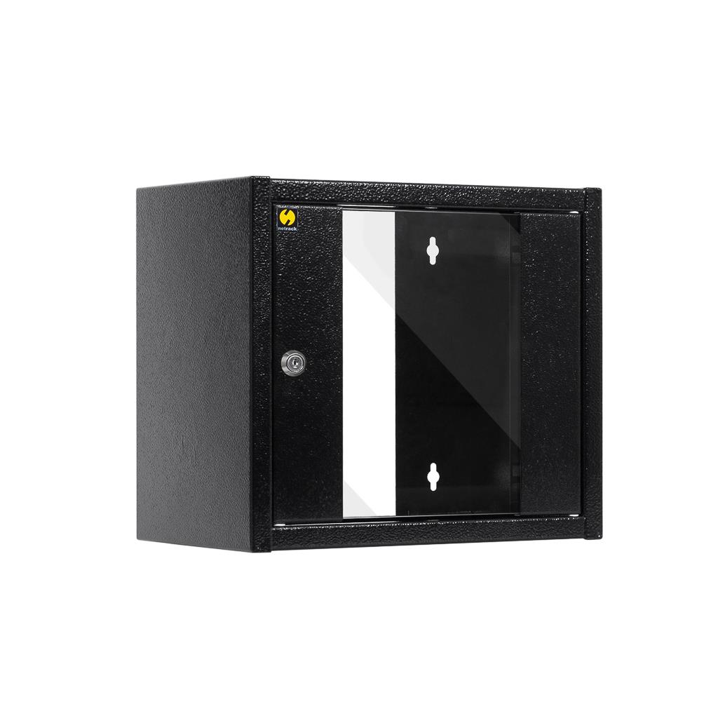 Netrack wall-mounted cabinet 10'', 6U/300 mm, charcoal, glass door Serveru aksesuāri