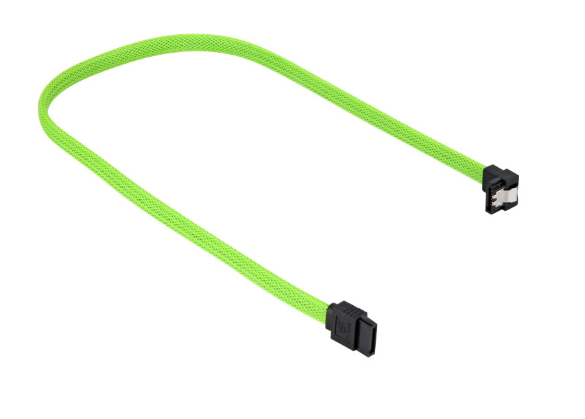 Sharkoon SATA III Angled Cable green - 30 cm kabelis datoram