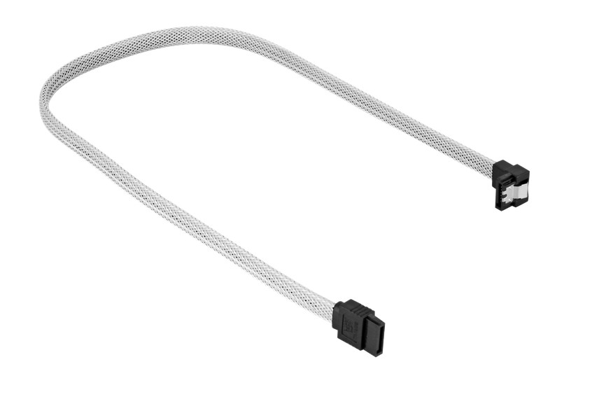 Sharkoon SATA III Angled Cable white - 45 cm kabelis datoram