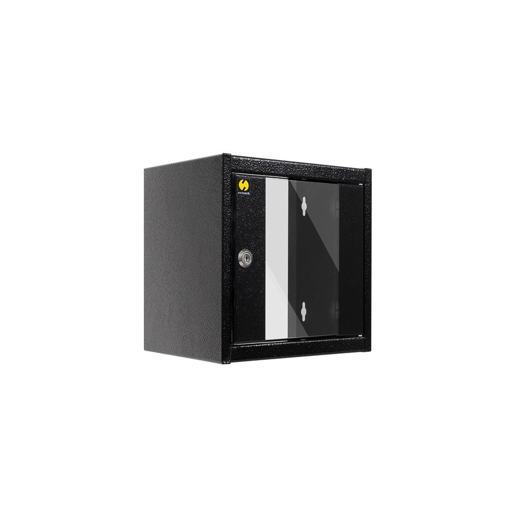 Netrack wall-mounted cabinet 10'', 4.5U/300 mm, charcoal, glass door Serveru aksesuāri