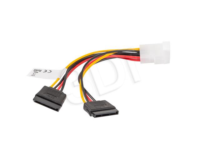 Lanberg Power cable Molex - SATA x2 M/F 15cm kabelis datoram