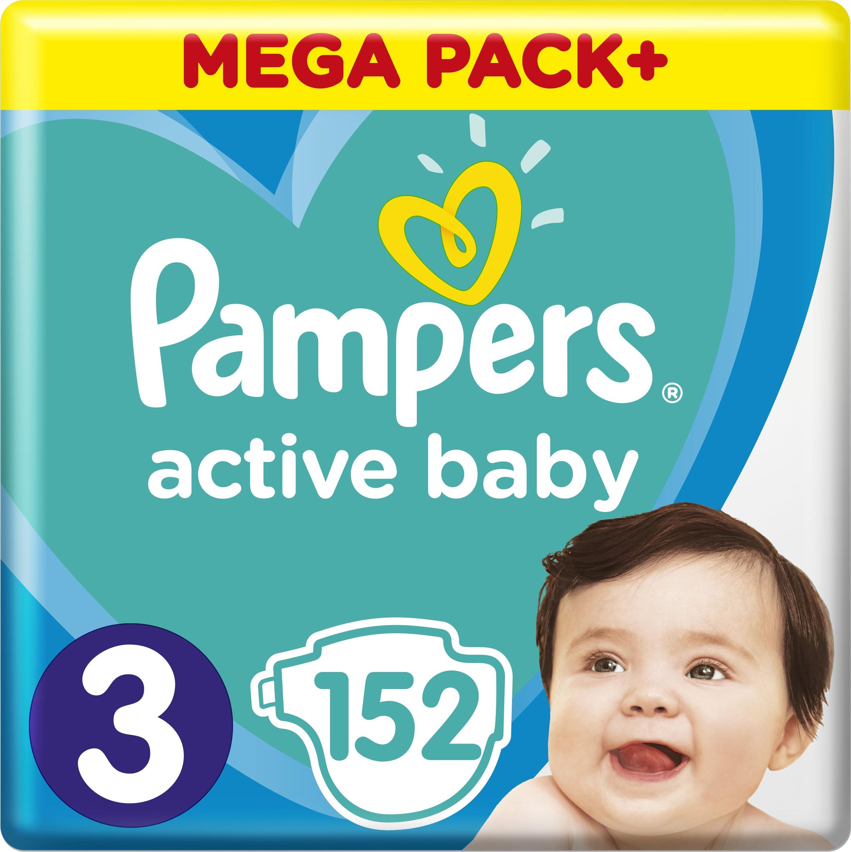 Pieluszki Pampers Active Baby 3, 6-10 kg, 152 szt. 6202094 (8001090951533)