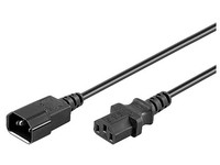 MicroConnect  Power Cord 0.6m Extension C13-C14, Black. Barošanas kabelis