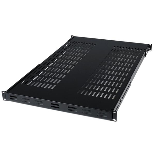 StarTech ADJSHELF 1U Adjustable Mounting Depth Vented Rack Mount Shelf - 80kg - Fixed Server Rack Shelf