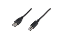 Kabel USB Assmann/Digitus USB A -> USB B (M/M) black 0.5m (AK-300105-005-S) USB kabelis