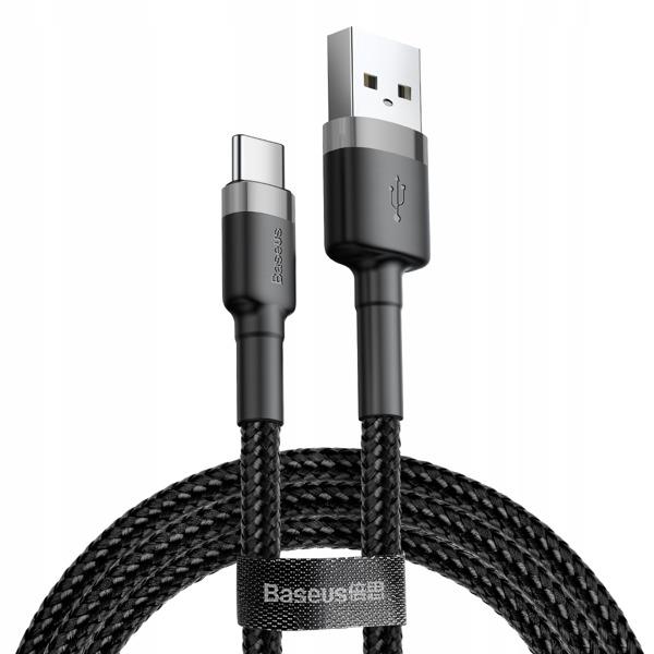 Baseus Cafule 3A 1m USB-C cable (gray & black) USB kabelis