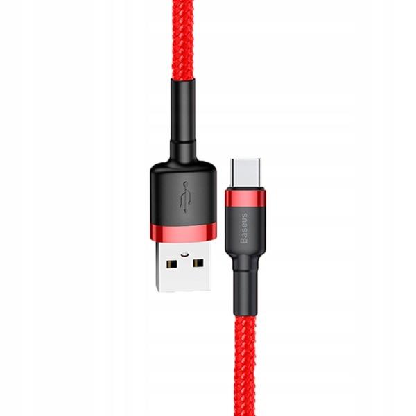 Baseus Cafule CATKLF-A09 (USB 2.0 - USB type C ; 0,50m; red color) USB kabelis