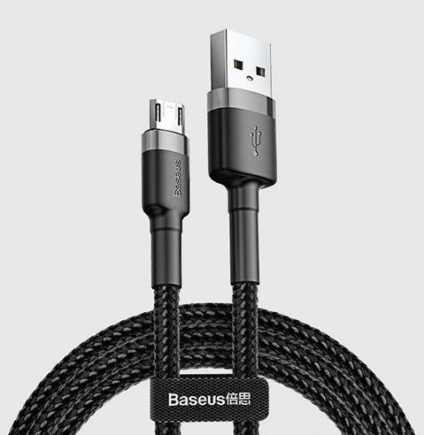 Baseus cafule CAMKLF-BG1 (USB M - Micro USB M; 1m; grey and black color) USB kabelis