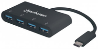 Manhattan USB 3.1 Gen1 TypC-Hub 4 USB A-Ports Strom uber USB adapteris