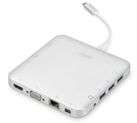 DIGITUS Dockingstation USB3.1/C 11xBu Universal Alu silber q adapteris