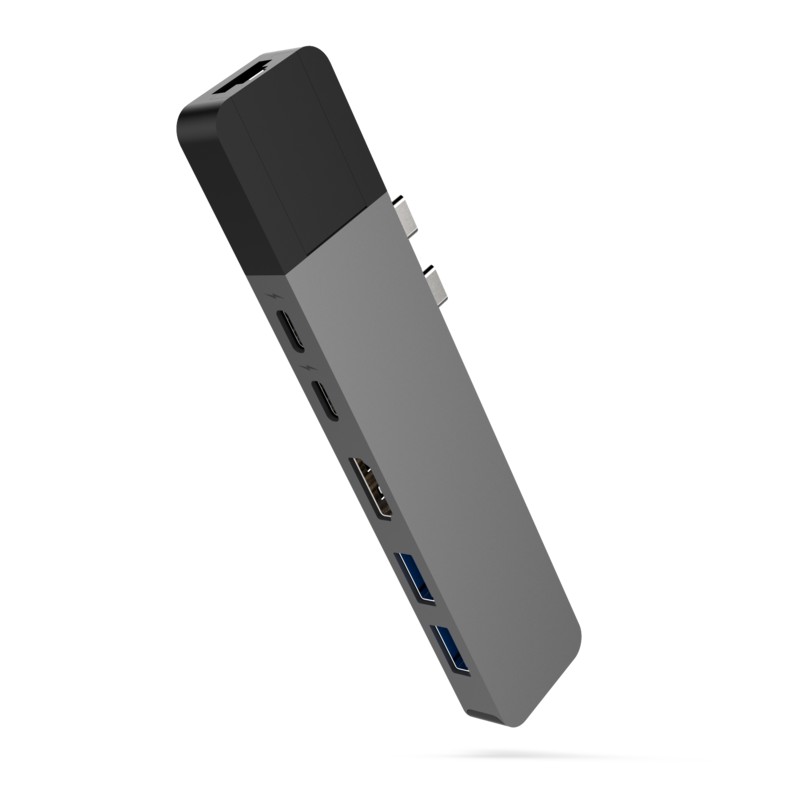 HYPERDRIVE Hub USB-C HyperDrive NET 6in2 Gray aksesuārs portatīvajiem datoriem