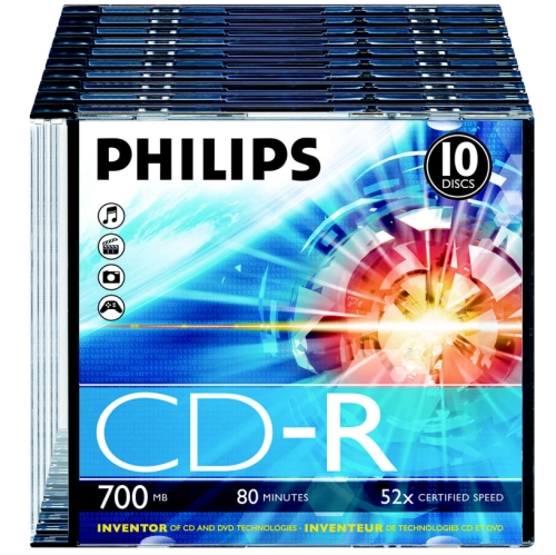 Philips CD-R 700MB  10pcs Slim Box matricas