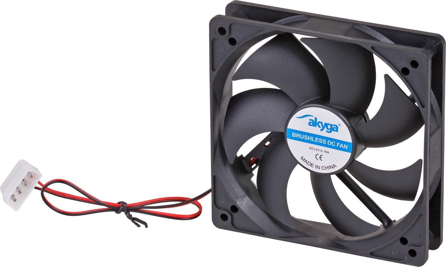 Akyga System fan 12 cm black AW-12A-BK Molex 120x120 mm ventilators