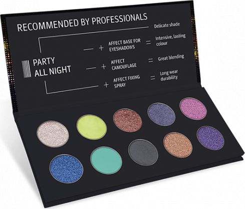 Affect Cienie do powiek Party All Night Pressed Eyeshadow Palette 10x2g 5902414435995 (5902414435995) ēnas