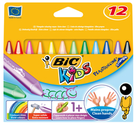 Bic KREDKI SWIECOWE BIC KIDS PLASTIDECOR TRIANGLE PUDELKO 12 SZT  - 829773