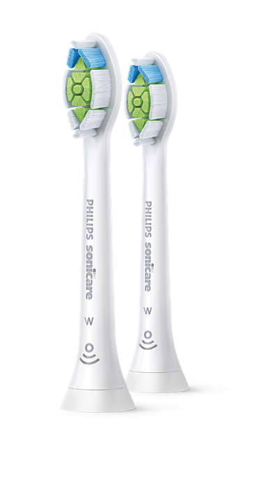 Sonicare W2 Optimal White  standarta zobu birstes uzgalis (2 gab), balts HX6062/13 mutes higiēnai