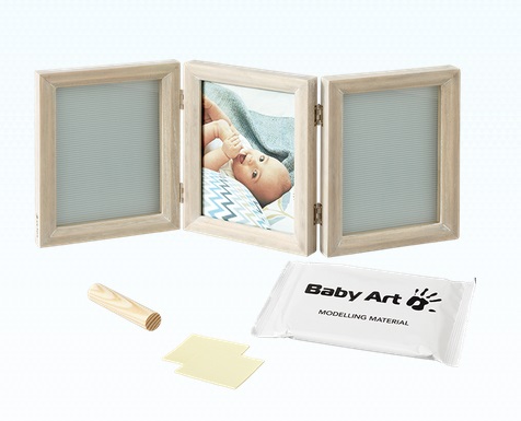 Baby Art Double Print Frame My baby Touch  komplekts mazuļa pēdiņu/rociņu nospieduma izveidošanai, stormy 34120173 bērnu rotaļlieta