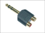 MicroConnect AUDANH Adapter 6.3mm - 2XRCA M-F Stereo