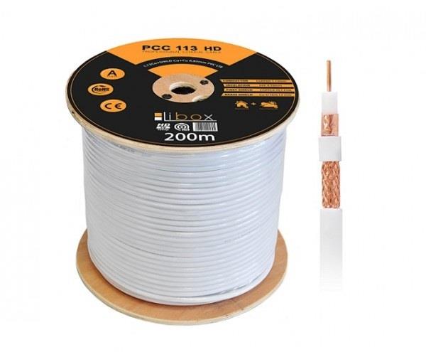 Cable LIBOX SAT Professional Premium kl.A HD/200m PCC113 kabelis, vads