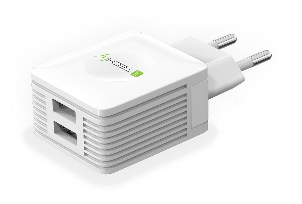 Two ports USB charger 230V -> 2x USB 5V 2.1A iekārtas lādētājs