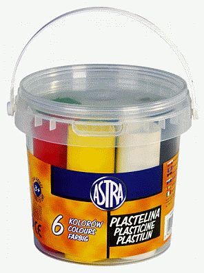Astra Plastelina 6 kolorow w wiaderku WIKR-077029 (5900263030620) materiāli konstruktoriem