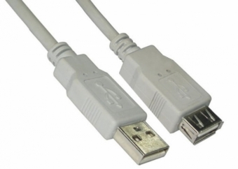 Brackton USB Male - USB Female 2m White 4250923701652 USB kabelis