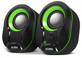 SVEN 290, black-green (5W,USB) datoru skaļruņi