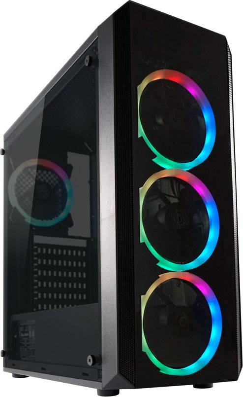 LC-Power Case Midi LC-Power 703B Quad-Luxx Gaming RGB 2xUSB3.0, Black, ATX, 1xUSB2.0 Datora korpuss