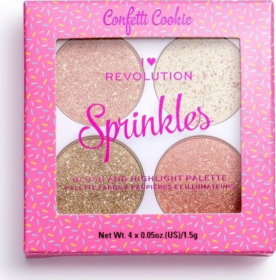 Makeup Revolution Paletka rozow i rozswietlaczy Blush&Sprinkles Confetti Cookie 738732 (5057566088732) kosmētika ķermenim