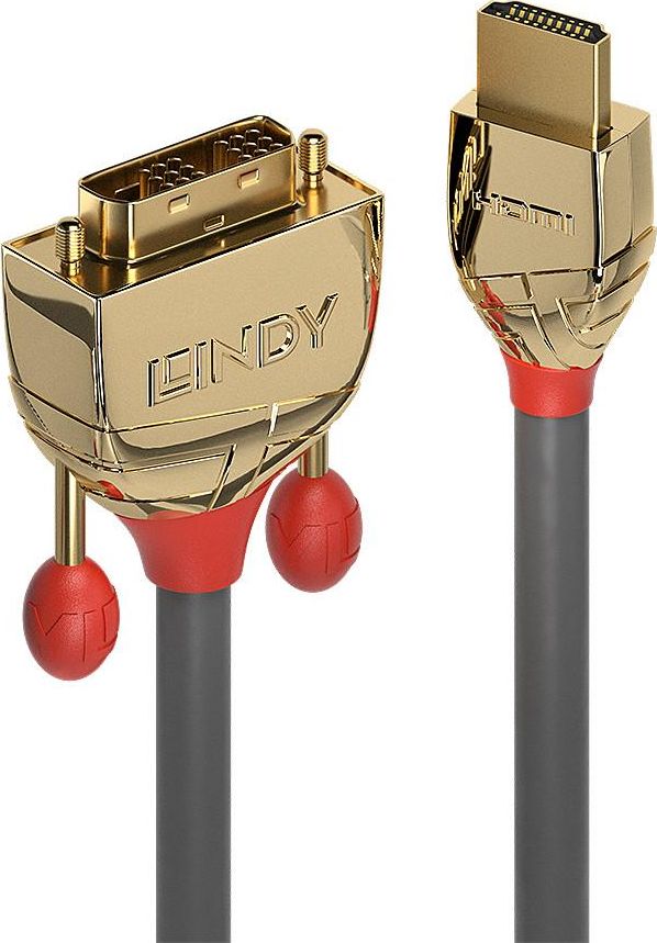 Lindy HDMI an DVI-D Single Link Kabel Gold Line 5m adapteris