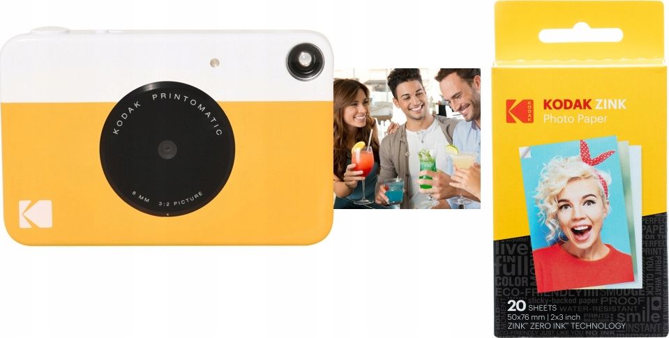 Kodak Printomatic + Opakowanie wkladow na 20 zdjec - zolty Digitālā kamera