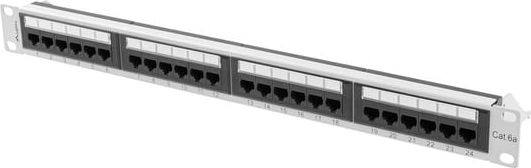 LANBERG patch panel 24port 1U cat.6A UTP datortīklu aksesuārs