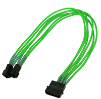 Kabel Nanoxia 4-Pin auf 2 x 3-Pin, Single, 30 cm, neon-grun kabelis, vads