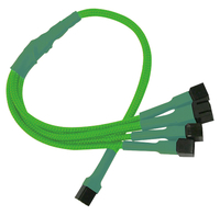 Kabel Nanoxia 3-Pin auf 4 x 3-Pin Adapter, 30 cm, neon-grun kabelis datoram