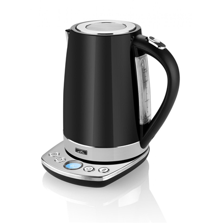 ETA Kettle ETA158790000 With electronic control, Stainless steel, Black, 2200 W, 360° rotational base, 1.7 L Virtuves piederumi