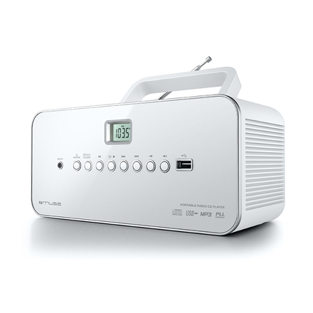 Muse M-28RDW White, Portable radio CD/MP3 Player with USB radio, radiopulksteņi