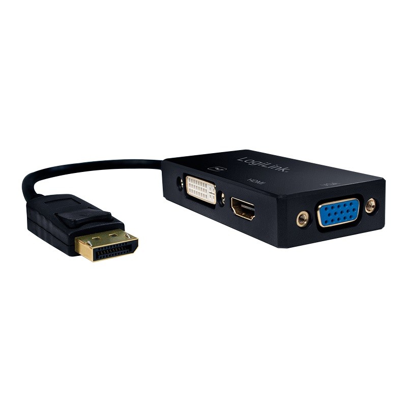 LogiLink 4K DisplayPort 1.2 zu DVI/HDMI/VGA Adapter kabelis video, audio