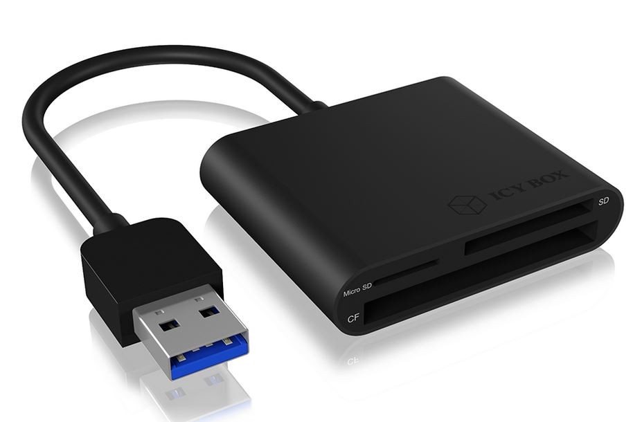 IcyBox External card reader USB 3.0, CF, SD, microSD karšu lasītājs