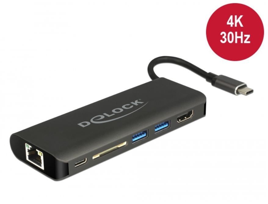 Port Replicator USB-C -> HDMI, 2x USB 3.0 aksesuārs portatīvajiem datoriem