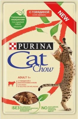 Nestle PURINA CAT CHOW sasz.85g WOLOWINA BAKLAZAN W GALARETCE /24 VAT011041 (7613036595025) kaķu barība