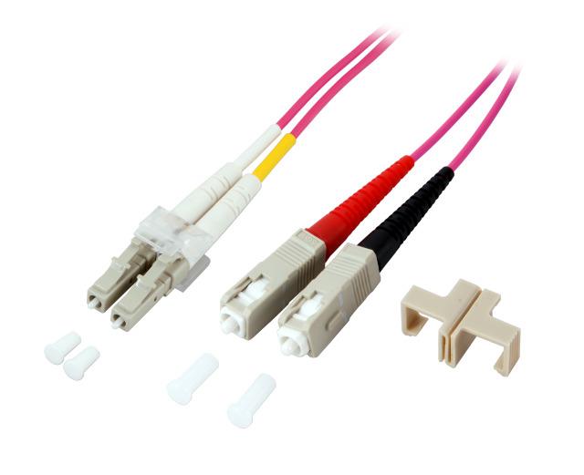 EFB Fiber patch cable LC-SC 50/125 OM4 LSZH Duplex Multimode 2m, 2mm diameter kabelis, vads