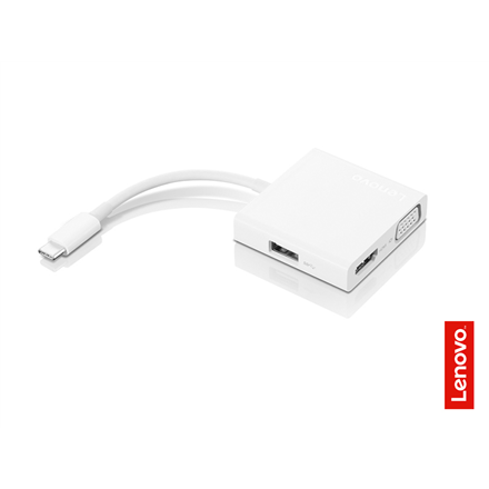 LENOVO USB-C 3-IN-1 TRAVEL HUB, 4K HDMI, VGA, USB 3.0 aksesuārs portatīvajiem datoriem