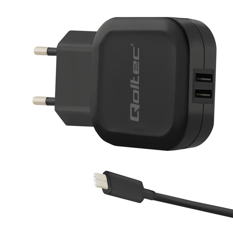 Qoltec 50188 mobile device charger Indoor Black iekārtas lādētājs