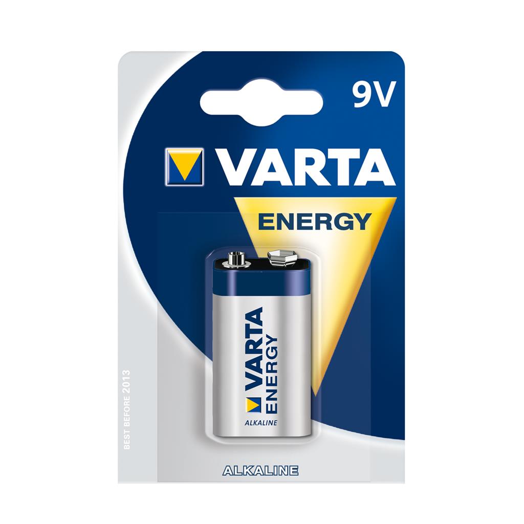VARTA alkaline batteries Hi-voltage 9V (typ 6LR61) 1pcs energy Baterija
