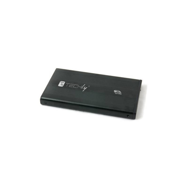 Techly HDD/SSD enclosure USB 3.0, SATA 2.5'', aluminium, black cietā diska korpuss