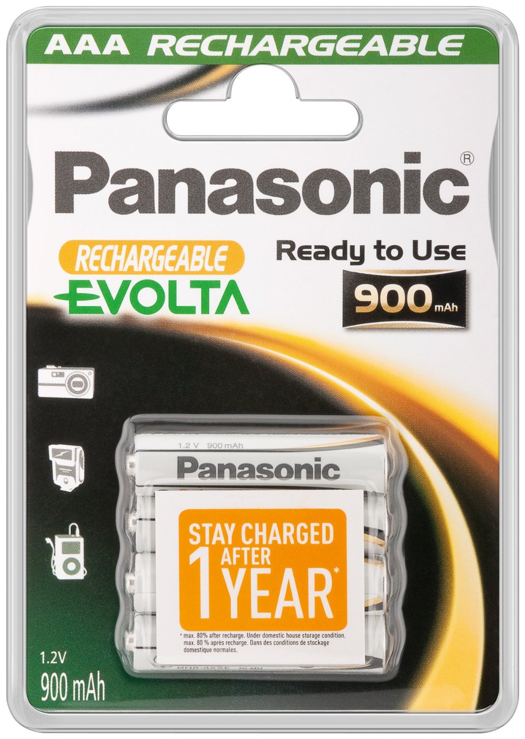 Panasonic Rechargeable EvoltaAAA HHR-4XXE/4BC - Micro 900mAh UPS aksesuāri