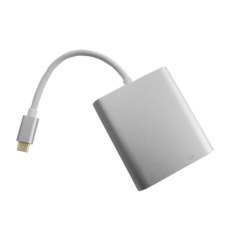 USB Adapter Type C / VGA Female | USB 3.0 female | RJ45 | PD adapteris