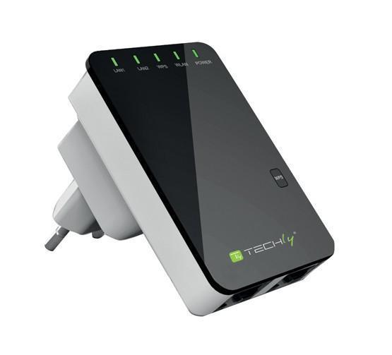 Techly Wireless router WISP extender AP 802.11b/g/n 1xWAN 1xLAN 300N wall-plug Access point
